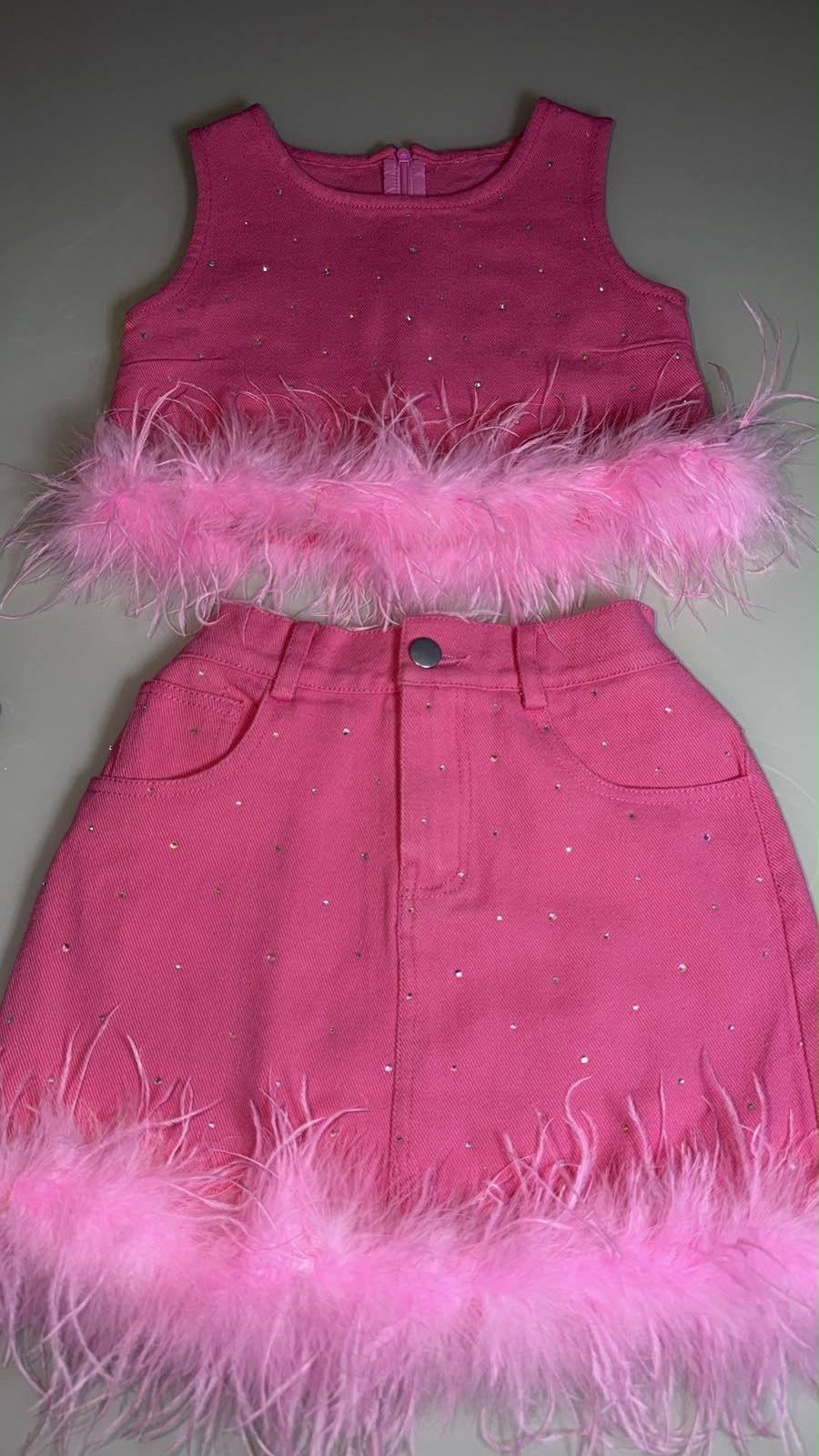 Conjunto pelinho rosa